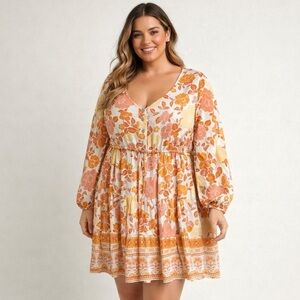 Petal and pup Odie Dress Floral Size US 10 Boho Cottagecore Tiered Tie Waist